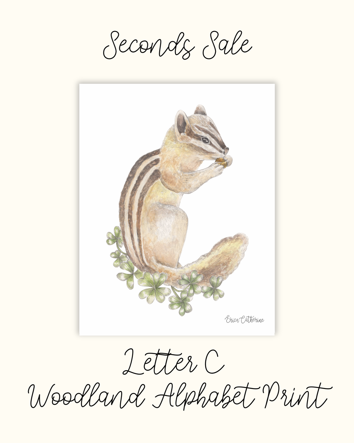Letter C Woodland Print - Seconds Sale