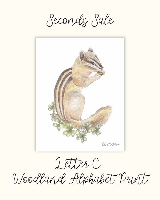 Letter C Woodland Print - Seconds Sale