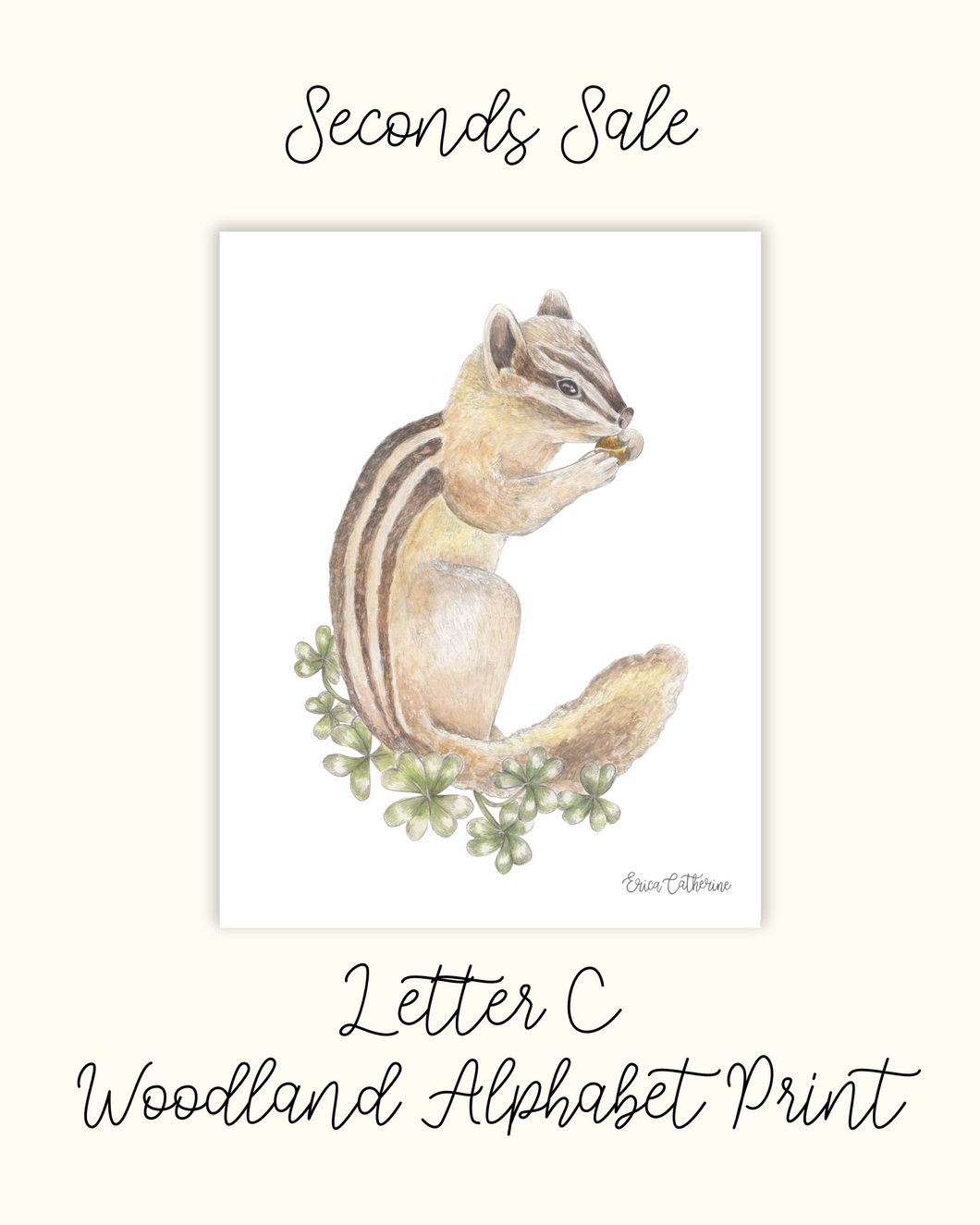 Letter C Woodland Print - Seconds Sale