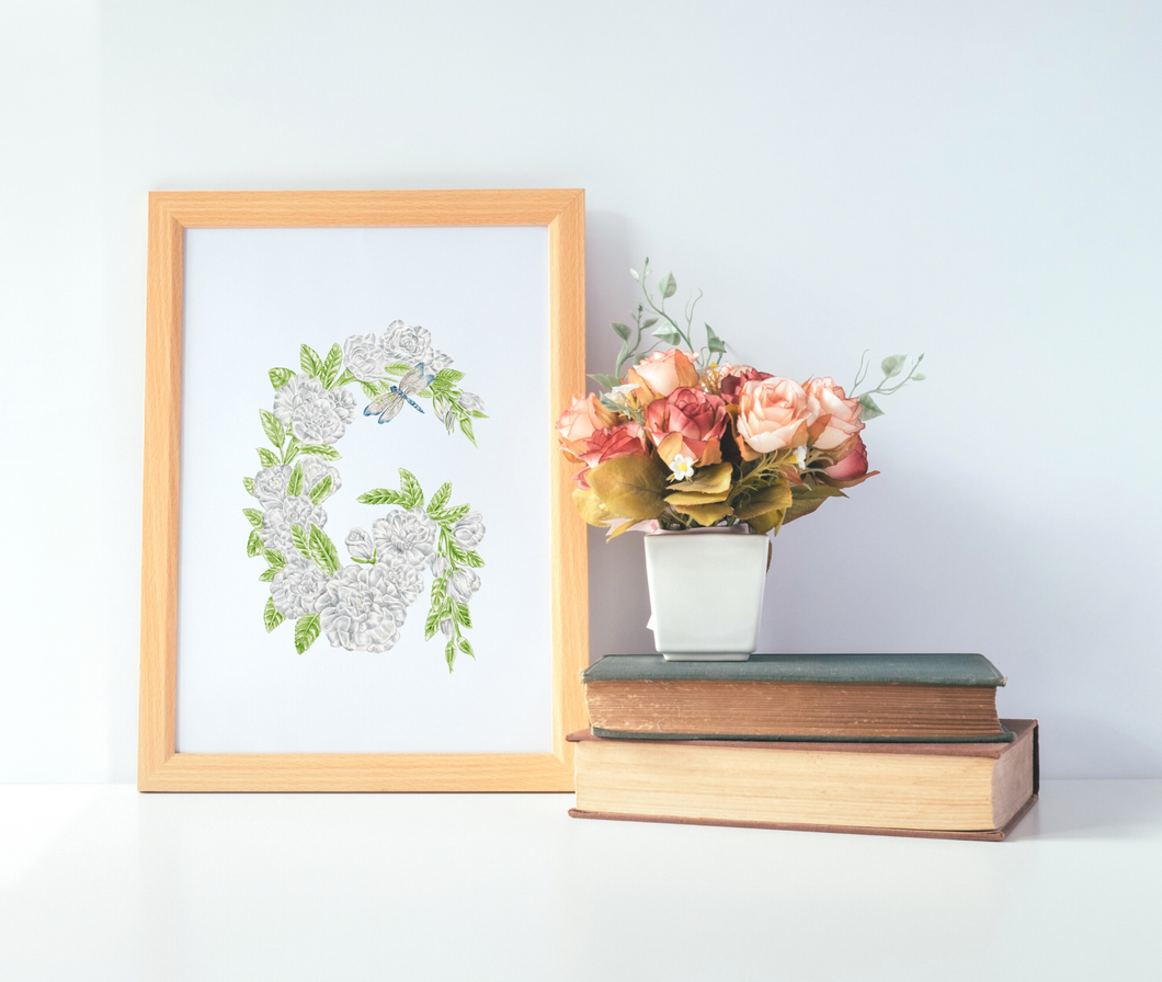 Letter G Initial Art Print