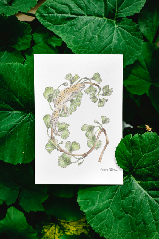 Letter G Woodland Alphabet Fine Art Print