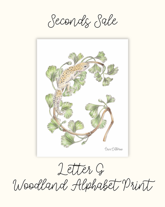 Letter G Woodland Print - Seconds Sale