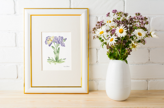 Letter I Floral Initial Art Print
