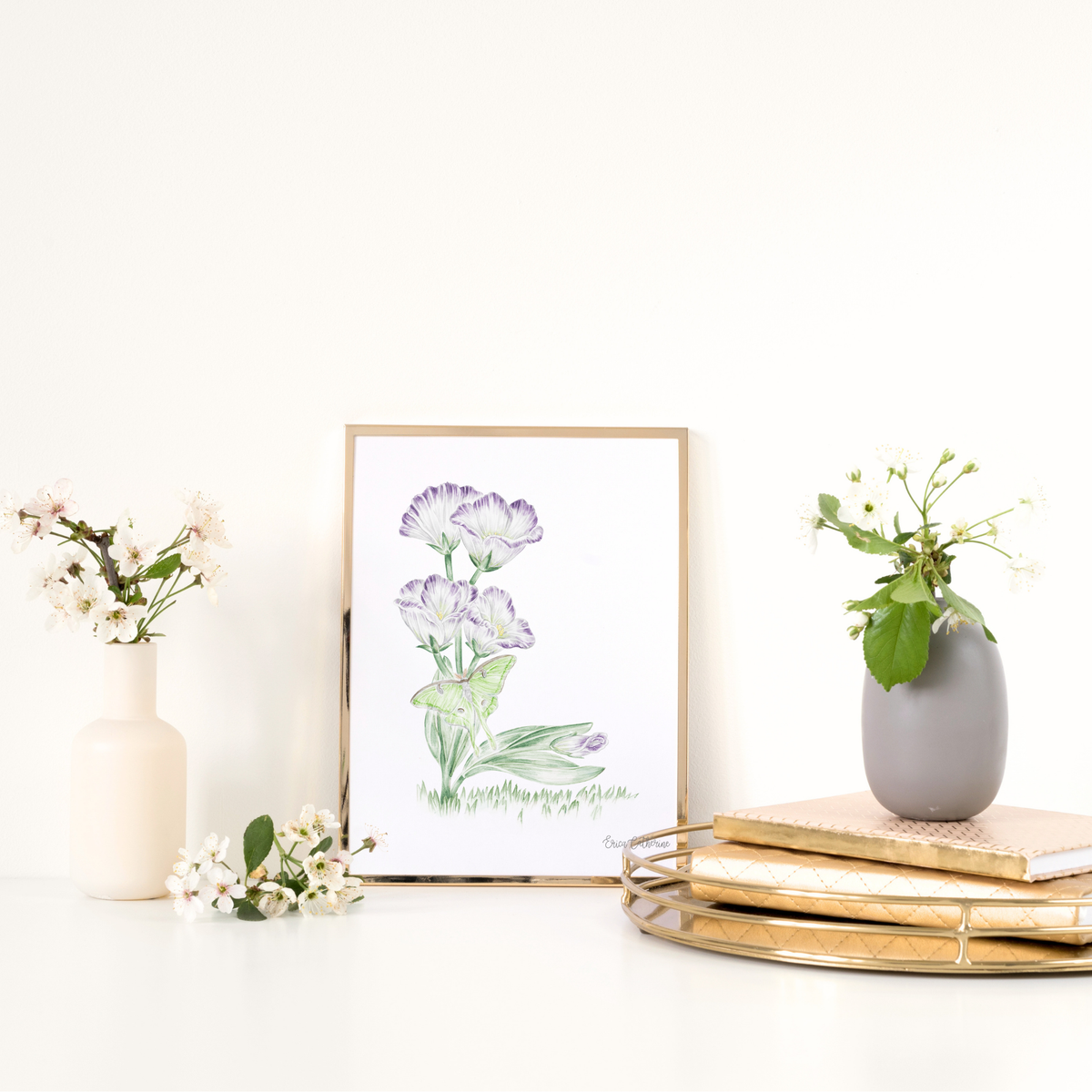 Letter L Initial Floral Print