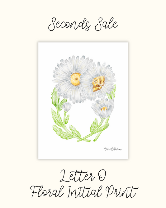 Letter O Floral Letter Print - Seconds Sale