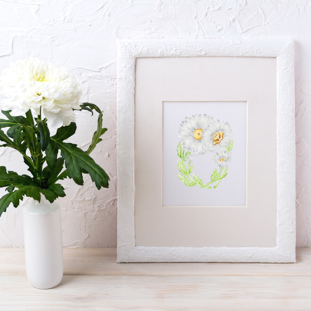 Letter O Initial Art Print