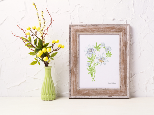 Letter P Floral Initial Art Print