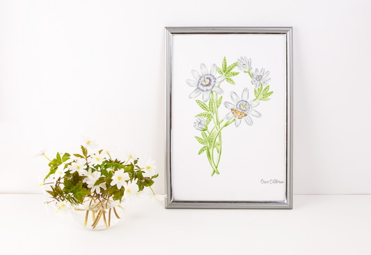 Letter P Floral Initial Art Print