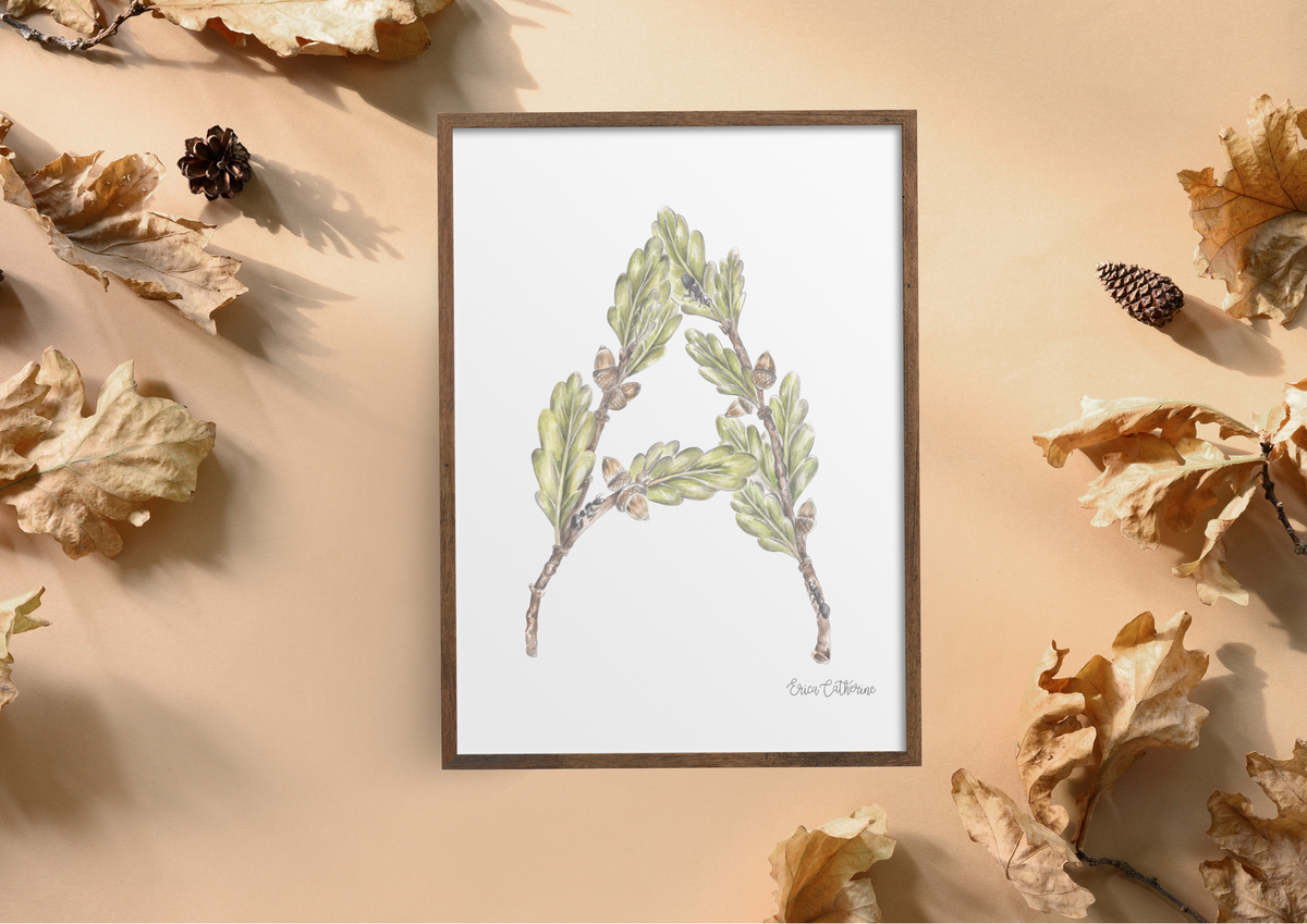 Letter A Woodland Alphabet Fine Art Print
