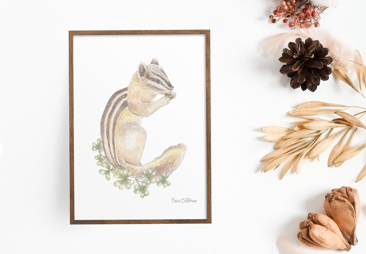 Letter C Woodland Alphabet Fine Art Print