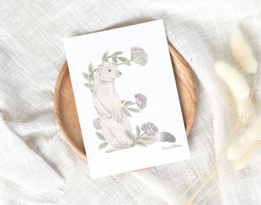 Letter E Woodland Alphabet Fine Art Print