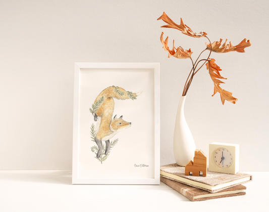Letter F Woodland Alphabet Fine Art Print