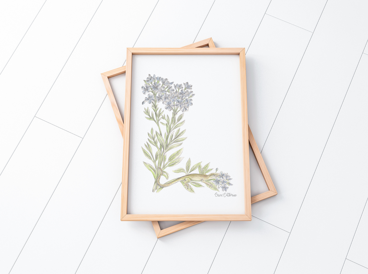 Letter L Woodland Alphabet Fine Art Print