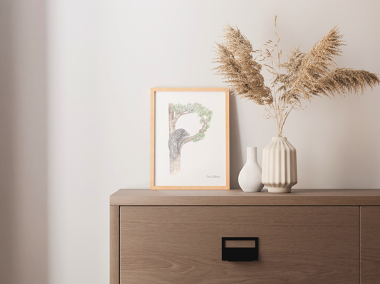 Letter P Woodland Alphabet Fine Art Print