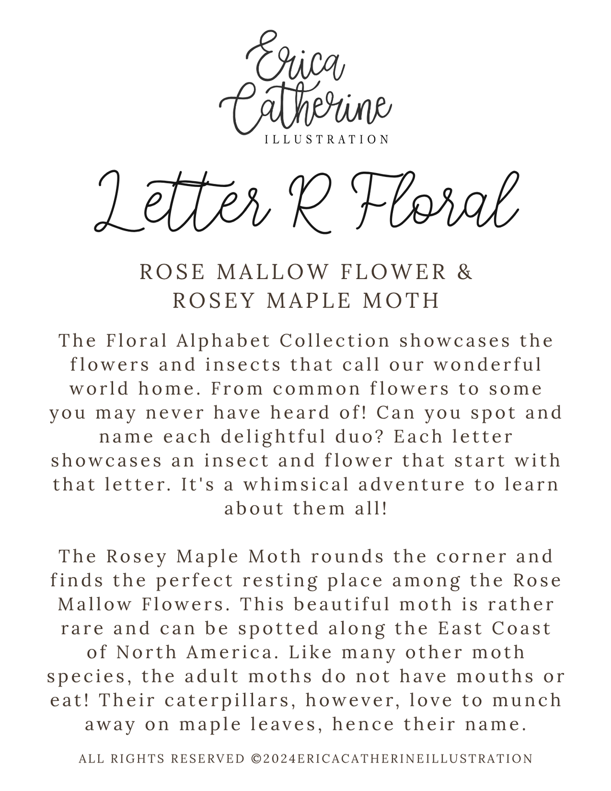 Letter R Floral Initial Art Print