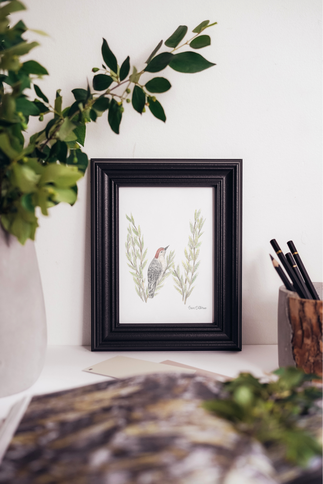 Letter W Woodland Alphabet Fine Art Print