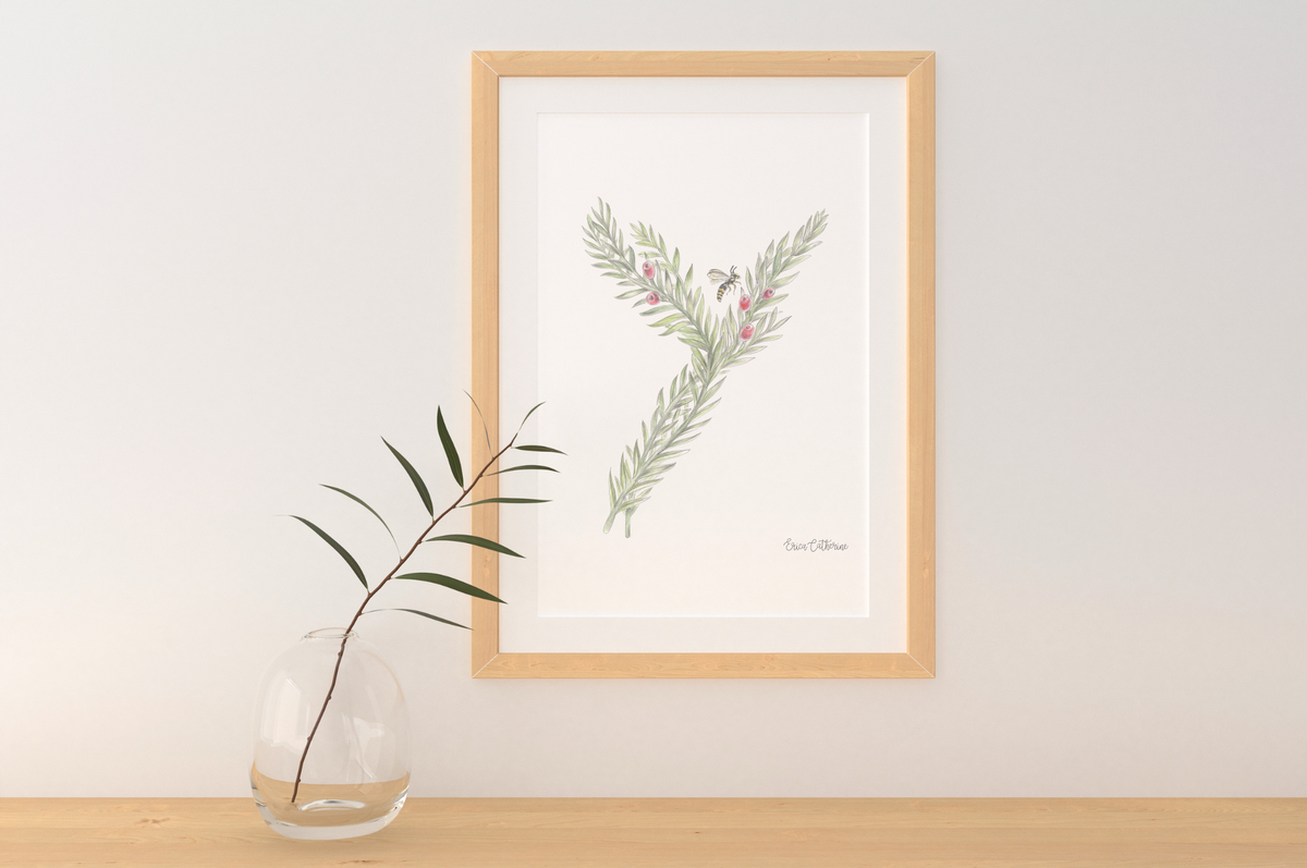 Letter Y Woodland Alphabet Fine Art Print