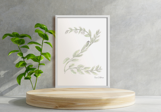 Letter Z Woodland Alphabet Fine Art Print
