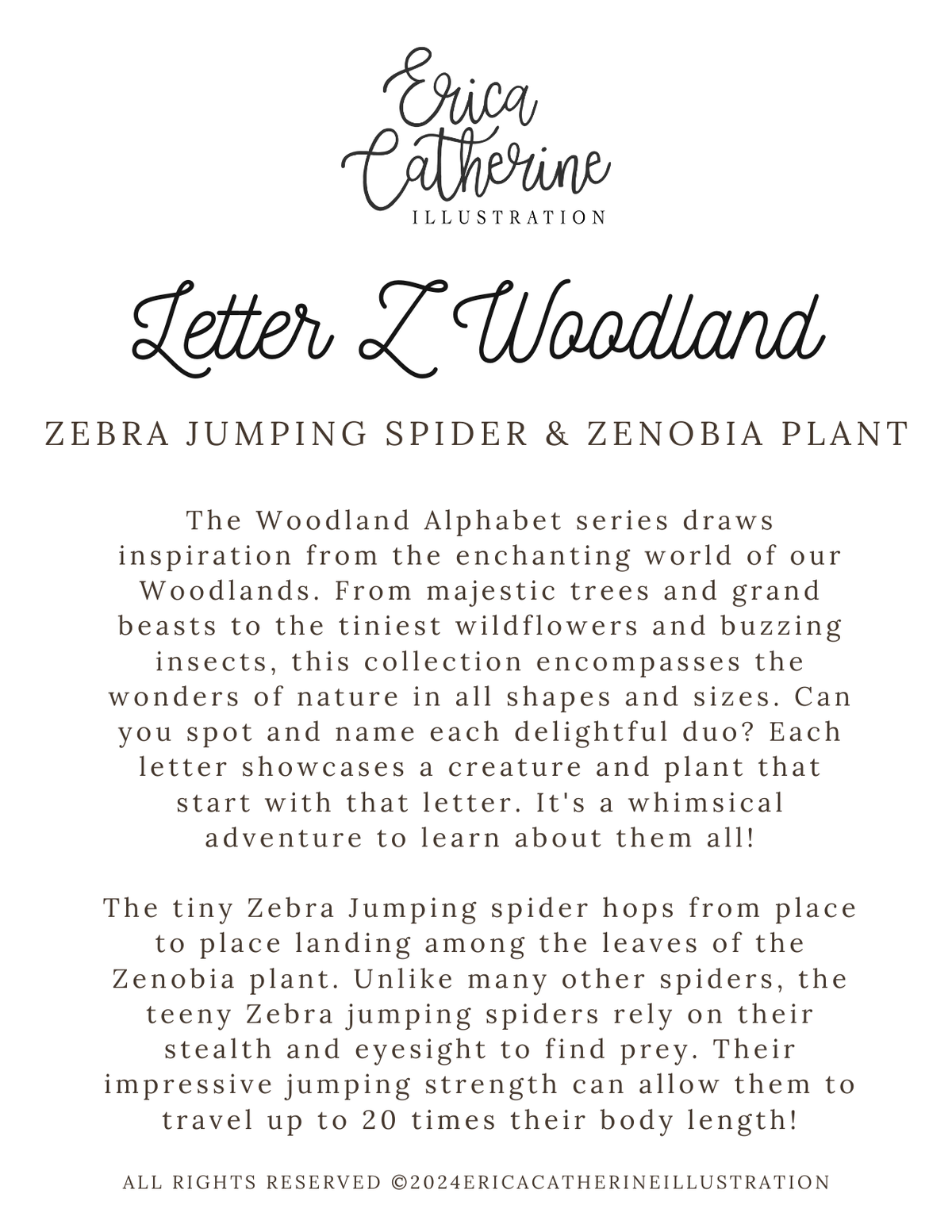 Letter Z Woodland Alphabet Fine Art Print