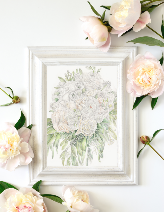 Bridal Bouquet Custom Artwork - Deposit