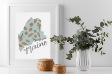Load image into Gallery viewer, Maine State Map Art Print
