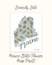 Load image into Gallery viewer, Maine State Flower Map - Seconds Sale
