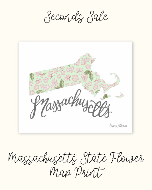 Massachusettes State Flower Map - Seconds Sale