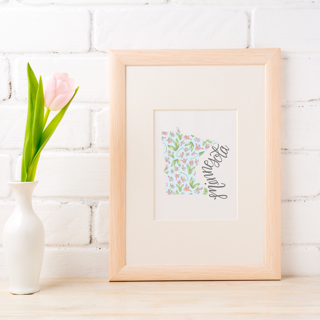 Minnesota State Map Art Print