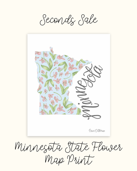 Minnesota State Flower Map - Seconds Sale