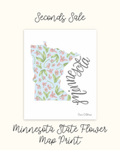 Load image into Gallery viewer, Minnesota State Flower Map - Seconds Sale
