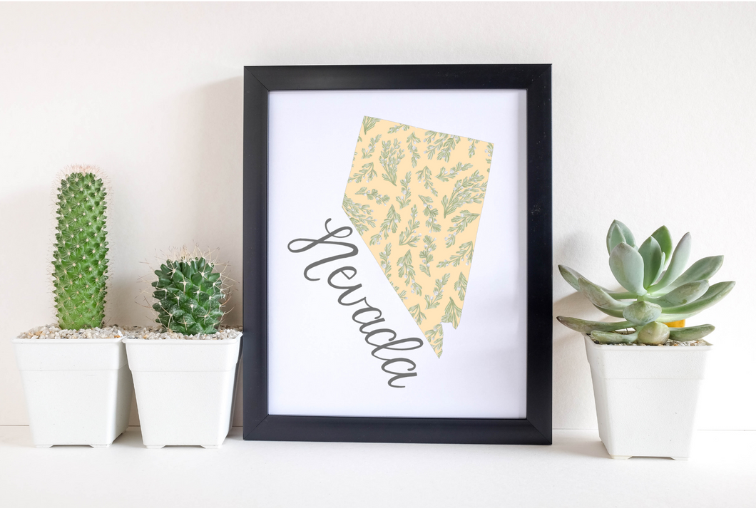 Nevada State Map Art Print