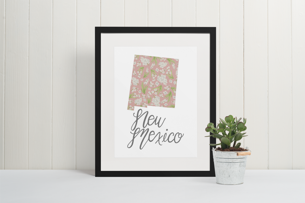 New Mexico State Map Art Print