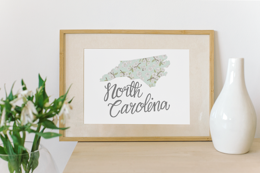 North Carolina State Map Art Print