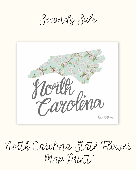 North Carolina State Map Print - Seconds Sale