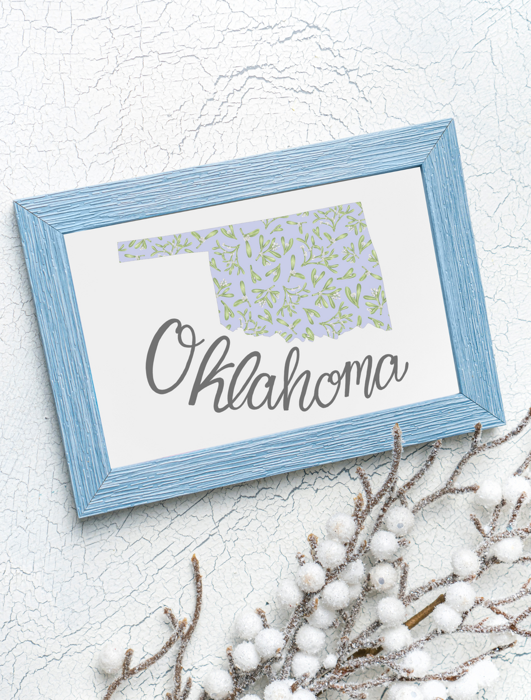 Oklahoma State Map Art Print