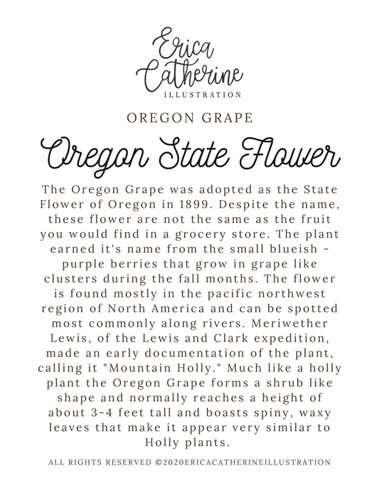 Oregon State Flower Map Print - Seconds Sale