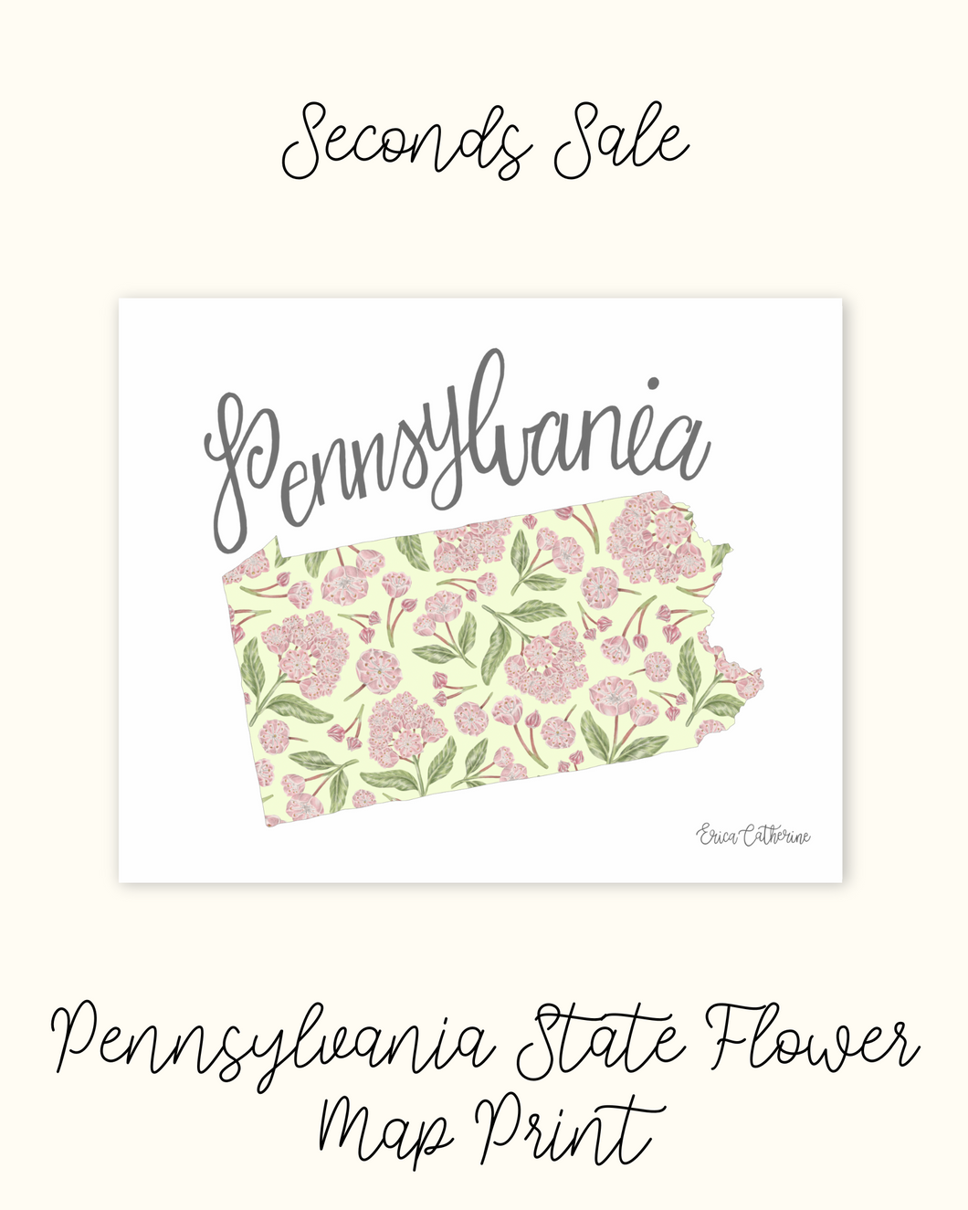 Pennsylvania State Flower Map - Seconds Sale