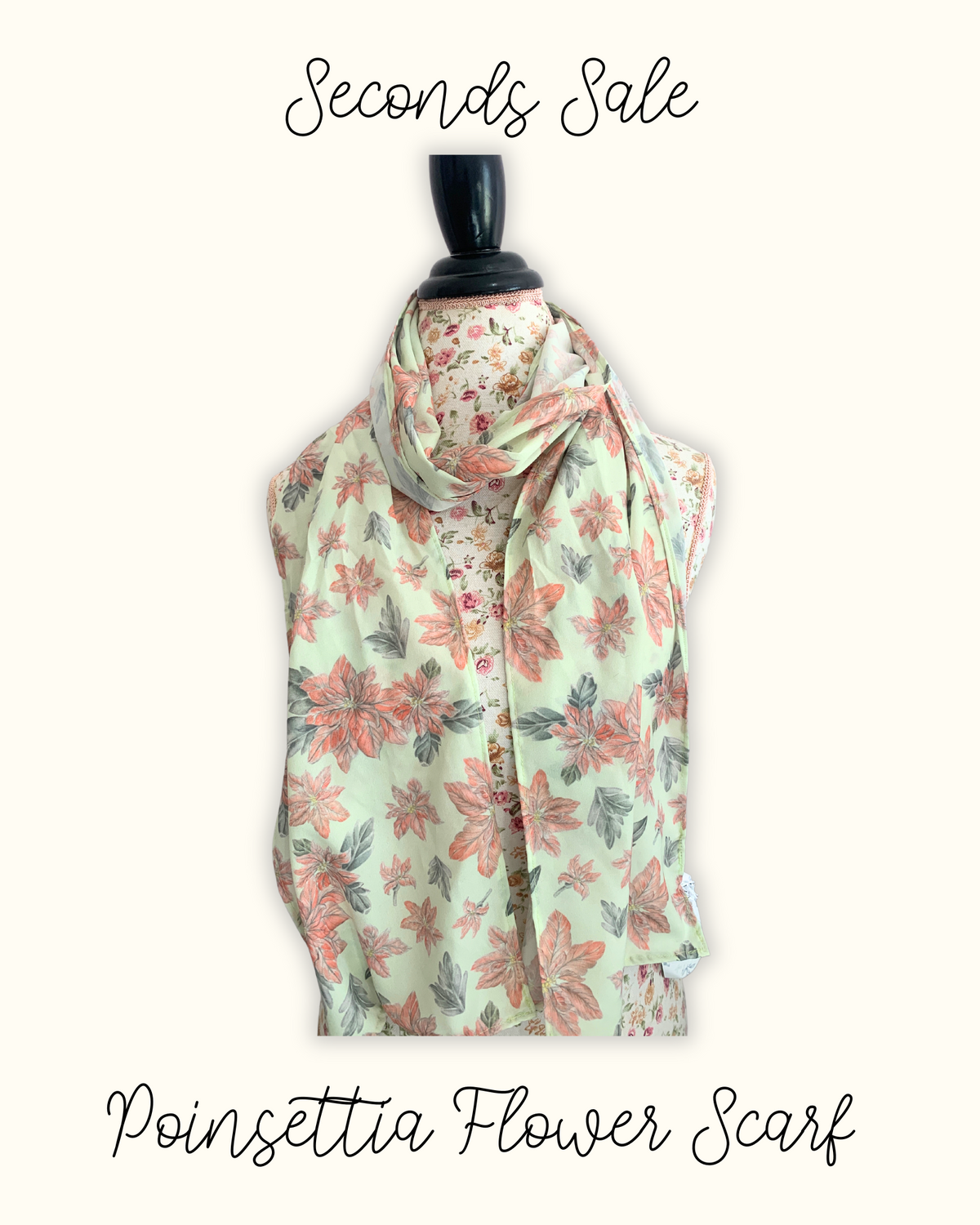 Poinsettia Flower Scarf - Seconds Sale