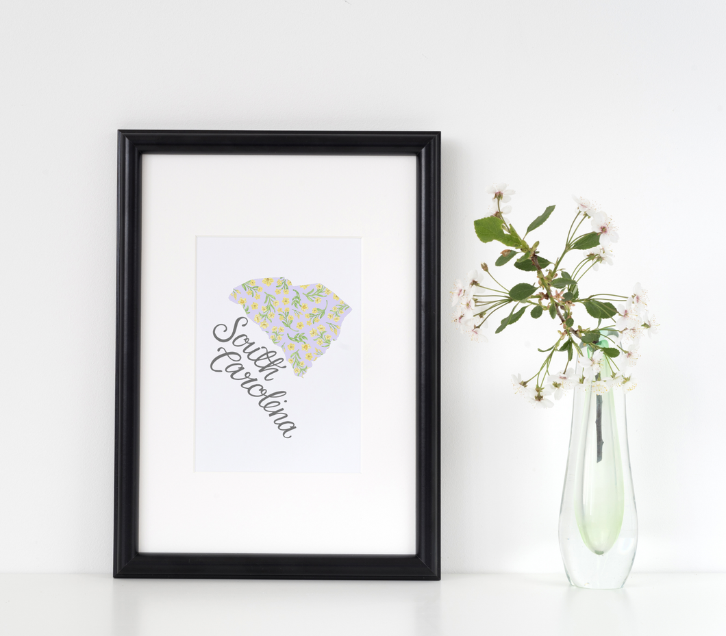 South Carolina State Map Art Print
