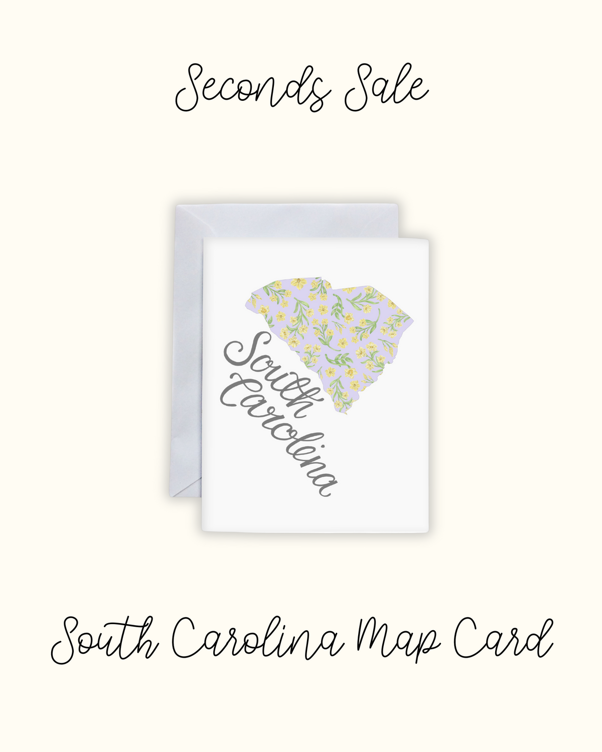 South Carolina State Map Folded Card - Seconds Sale