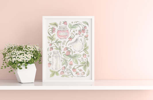 Strawberries and Cream Print