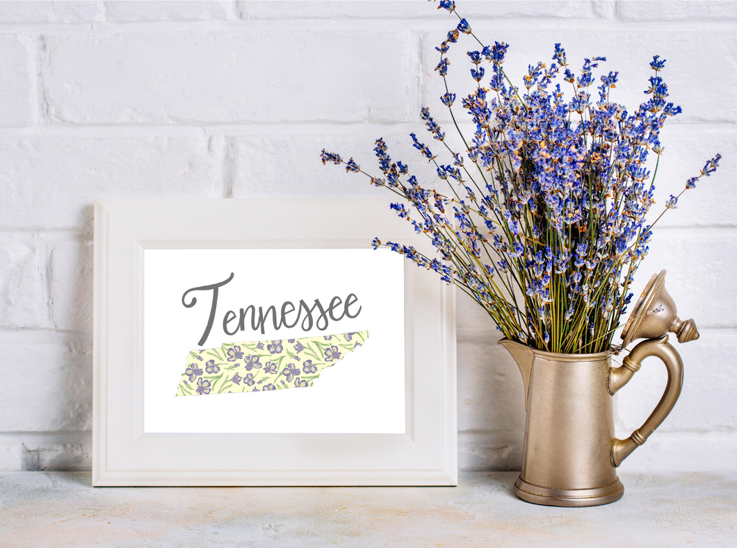 Tennessee State Map Art Print