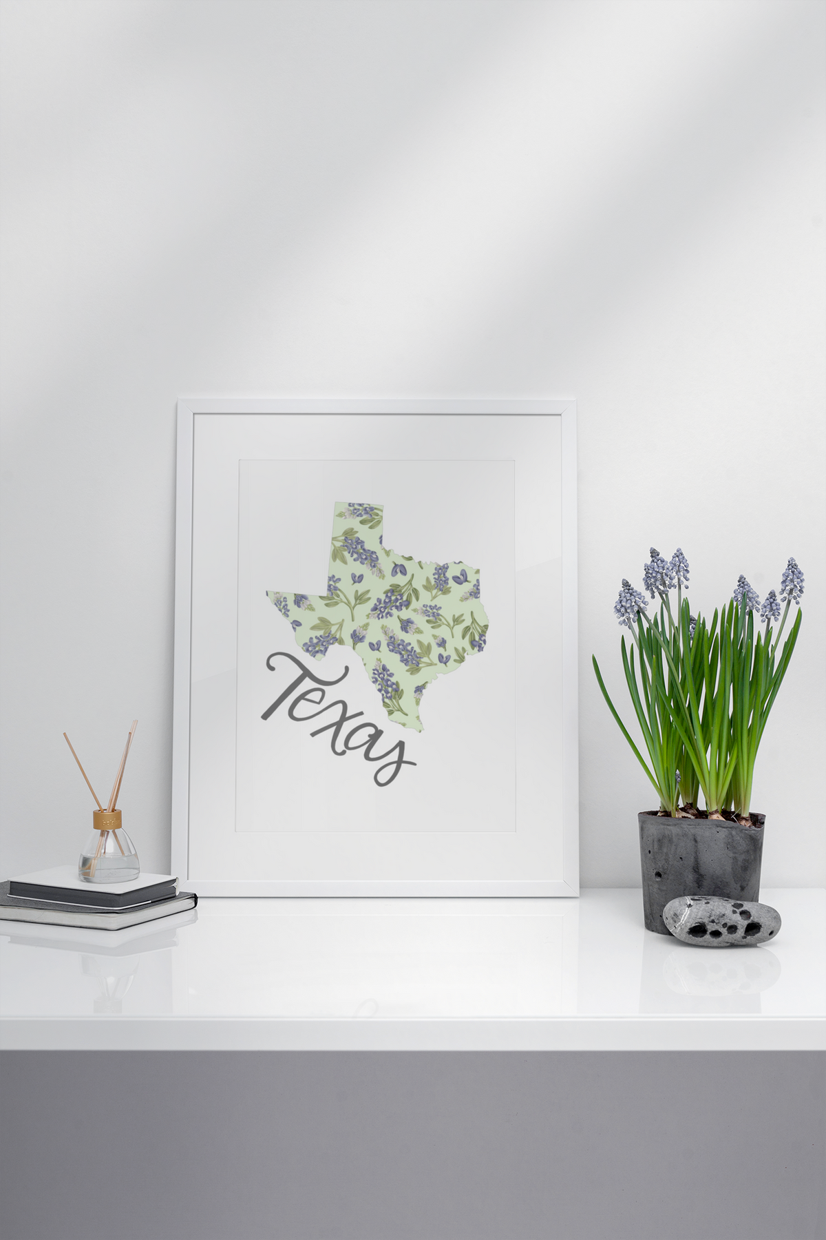 Texas State Map Art Print