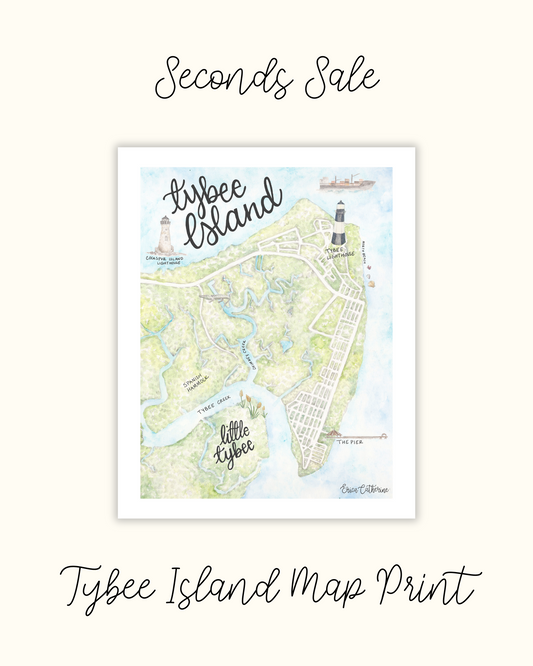 Tybee Island Map Print - Seconds Sale