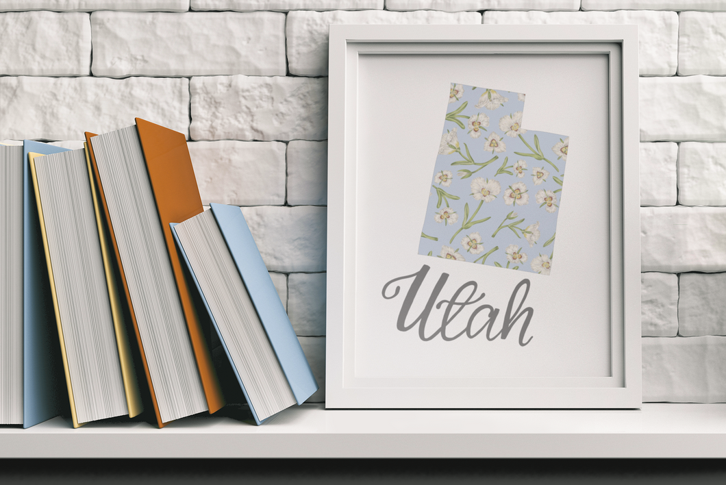 Utah State Map Art Print