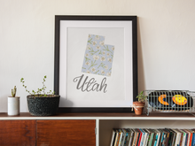Load image into Gallery viewer, Utah State Map Art Print
