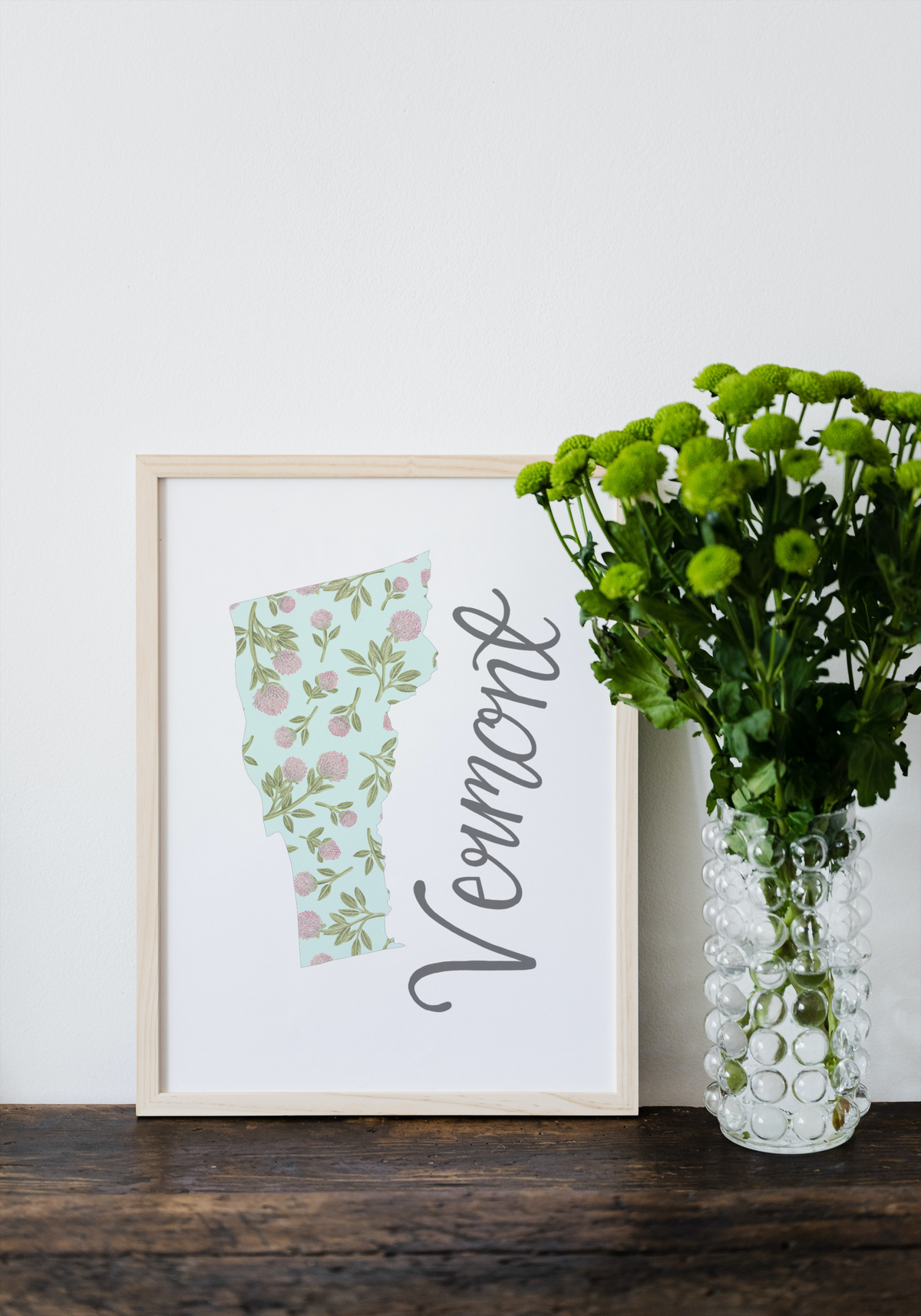 Vermont State Map Art Print