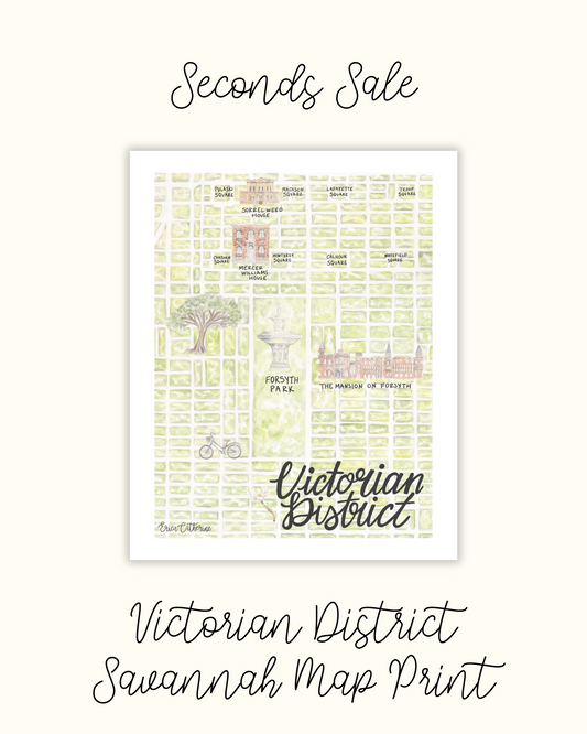 Victorian District Savannah Map Print - Seconds Sale