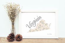 Load image into Gallery viewer, Virginia State Map Art Print
