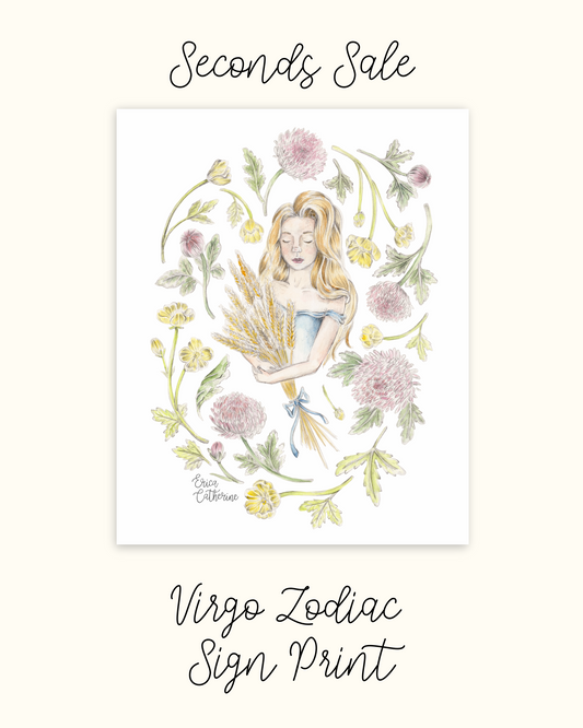 Virgo Zodiac Sign Print - Seconds Sale